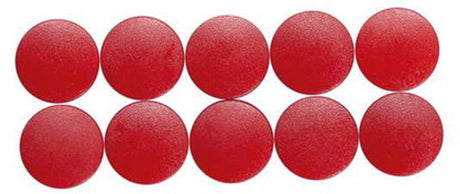 Maul magneet rond 10 stuks 0,15 kg kunststof ferriet bruchsicher erodiert lackiert ø 1.5 x 0.7 cm rood