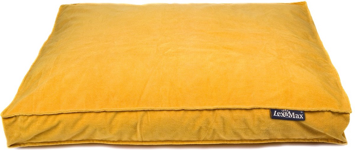 Lex max royal velvet - hondenkussen - boxbed - geel - 120x80cm