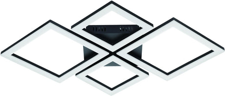 Eglo connect.z paranday-z smart plafondlamp - 47 cm - zwart wit - instelbaar wit licht - dimbaar - zigbee