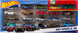 Mattel games , set van 20 hot wheels 1 64 schaalmodelvoertuigen, veelkleurig