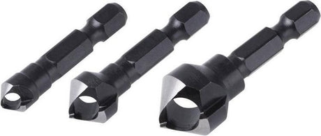 Wolfcraft - verzinkboor set - 3 verzinkboren ø 8 , 12 , 16 mm - zeskantschacht - 4375000