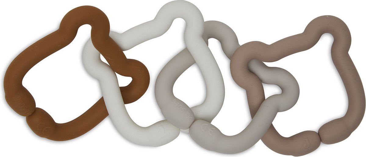 Jollein speelgoed ringen siliconen 20x7x1cm teddy bear