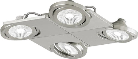 Eglo design brea - spot - 4 lichts - nikkel-mat - wit, helder