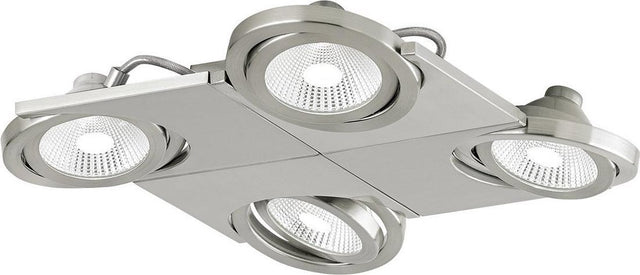 Eglo design brea - spot - 4 lichts - nikkel-mat - wit, helder