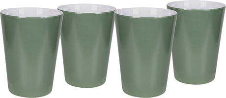 Bo-camp - beker - two-tone - melamine - 4 stuks - groen