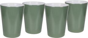 Bo-camp - beker - two-tone - melamine - 4 stuks - groen