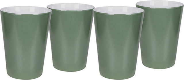 Bo-camp - beker - two-tone - melamine - 4 stuks - groen