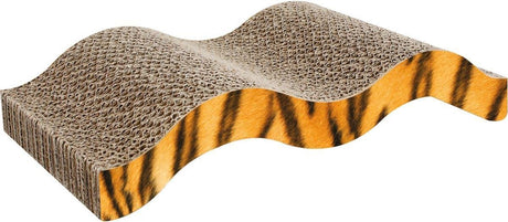 Flamingo krabkarton mawimbi – bruin rosé zwart – 40,5 x 20 x 7,5 cm – compact en stijlvol krabspeelgoed voor katten