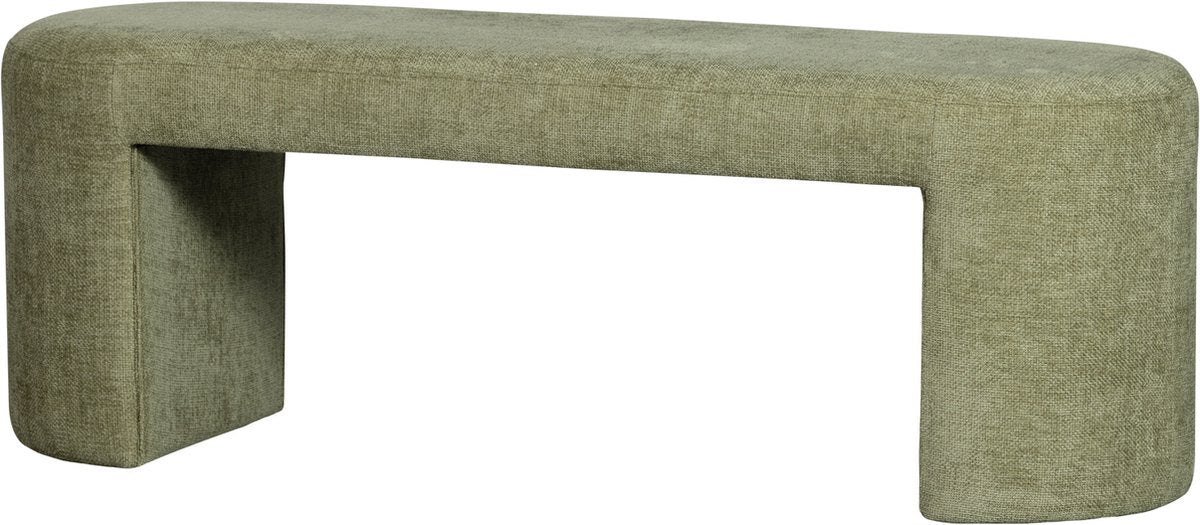 Woood jacob bankje - chenille - olive green - 46x130x46