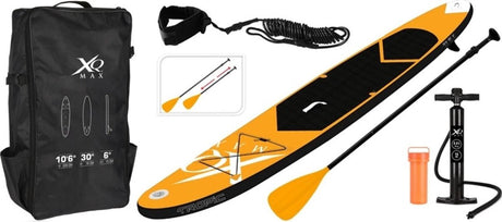 Xqmax xq max special edition sup board set - 6-delig - tot 150 kg - 320 cm - tot 150 kg - opblaasbaar - oranje zwart