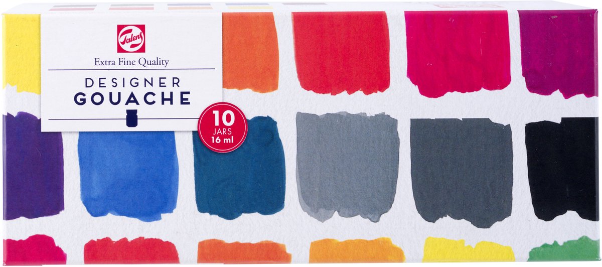 Talens gouache extra fijn set, 10x16ml flacons