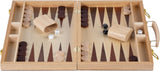 Engelhart backgammon 15 inch - hout ingelegd bord - houten koffer met handvat - luxe uitvoering - ingelegd hout - reis backgammon -