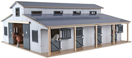 Kids globe paardenstal met 7 boxen en weiland 1:24
