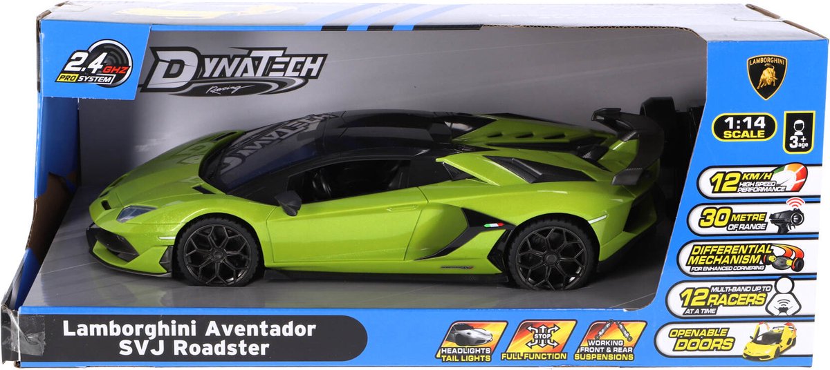Kool speed radiografisch bestuurbare auto lamborghini 1:14 2.4g aventador neon groen