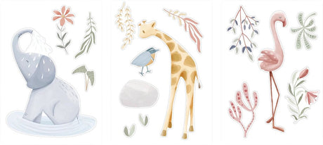 Little dutch muursticker set - blooming safari - a3