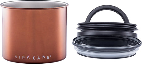 Planetary design - airscape - koffiebonen - voorraadpotten - koffie - lucht dicht - staal - geborsteld koper gloss - 250 gram