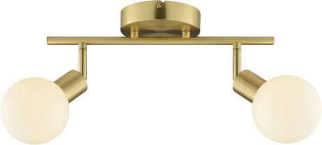 Brilliant jorge - plafondlamp - g9 max 2x10w - geborsteld messing wit