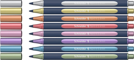 Schneider schrijfwaren schneider rollerball metallic - paint-it 050 - lijnbreedte 0.4mm - 8 stuks - s-ml05011502
