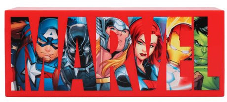 Paladone marvel avengers logo lamp – officieel gelicentieerde disney merchandise, 2 lichtstanden, decoratief displaybord voor marvel-fans, werkt op usb of batterijen –
