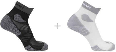 Salomon - aero ankle socks | 2-pack | enkelsokken | maat l 42-44 - zwart wit 42-44