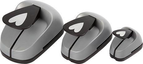 Creotime ponsen set - figuurponsen - hart - decoratie - kaarten maken - 25+49+75mm - 3 stuks