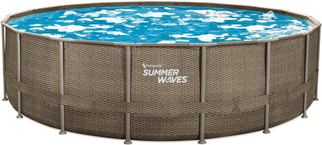 Summer waves frame zwembad rond - ⌀549 x 132 cm - zwembaden - inclusief filterpomp - zwembadpomp - filterpatroon - afdekzeil - grondzeil - ladder - onderhoudsset