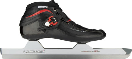Nijdam premium norenschaatsen carbon - laag - zwart rood - maat 41
