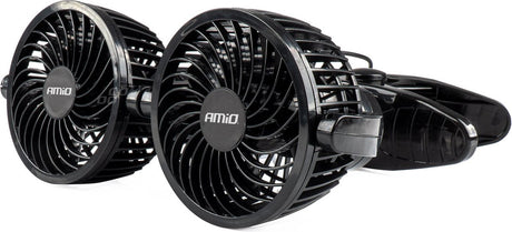 Amio auto vrachtwagen ventialtor 2x 4 inch - 24v (alleen geschikt voor 24v voertuigen)