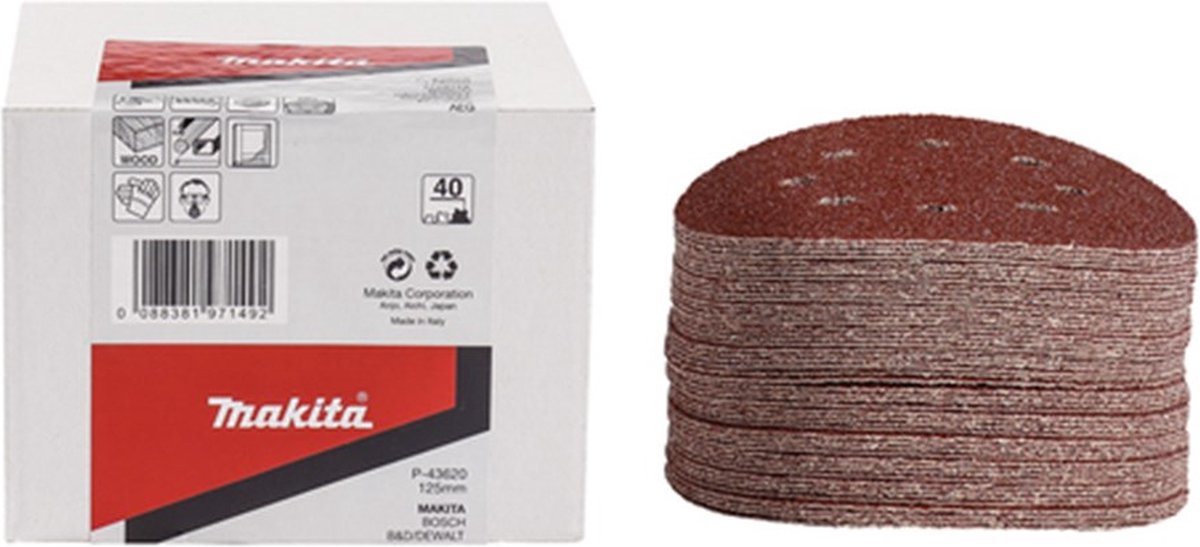 Makita accessoires makita k40 125mm schuurschijf red velcro - p-43620