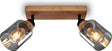 Briloner royk - opbouwspot met rookglas - met hout - plafondspot met 2x e27 fitting - 28cm