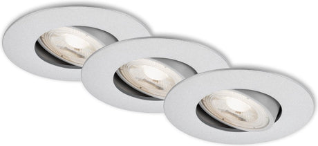 Briloner kulana - inbouwspots set van 3 - dimbaar - draaibare inbouwarmaturen - 3 x led 5w 460lm - lichtkleur: warm wit - inbouwdiepte: 30mm - inbouwmaat: 68mm - product: ø90mm - mat chroom