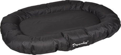 Flamingo hondenmand dreambay® ovaal zwart – 140x105x17 cm – extra groot hondenkussen, waterafstotend wasbare hoes – xl