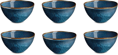 Medard de noblat - vertigo denim - kommen 15 cm - 6 delig - stoneware