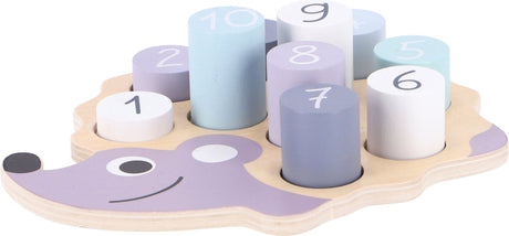 Jipy houten legpuzzel egeltje educatief speelgoed pastelkleuren.
