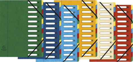 Exacompta 6x sorteermap harmonika® met uitrekbare rug en uitgesneden vensters - 12 indelingen - geassorteerd - 5312e