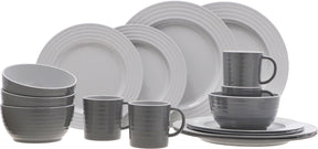 Travellife rota camping serviesset grey 16-delig - stevig en krasbestendig melamine - vaatwasmachinebestendig