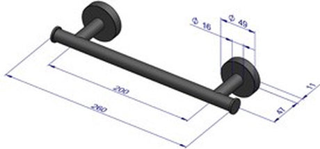Plieger como handdoekbeugel magnetisch 550mm mat zwart