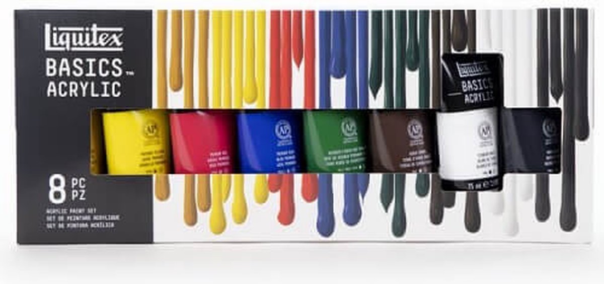Liquitex basics acrylic colour set 8x75ml