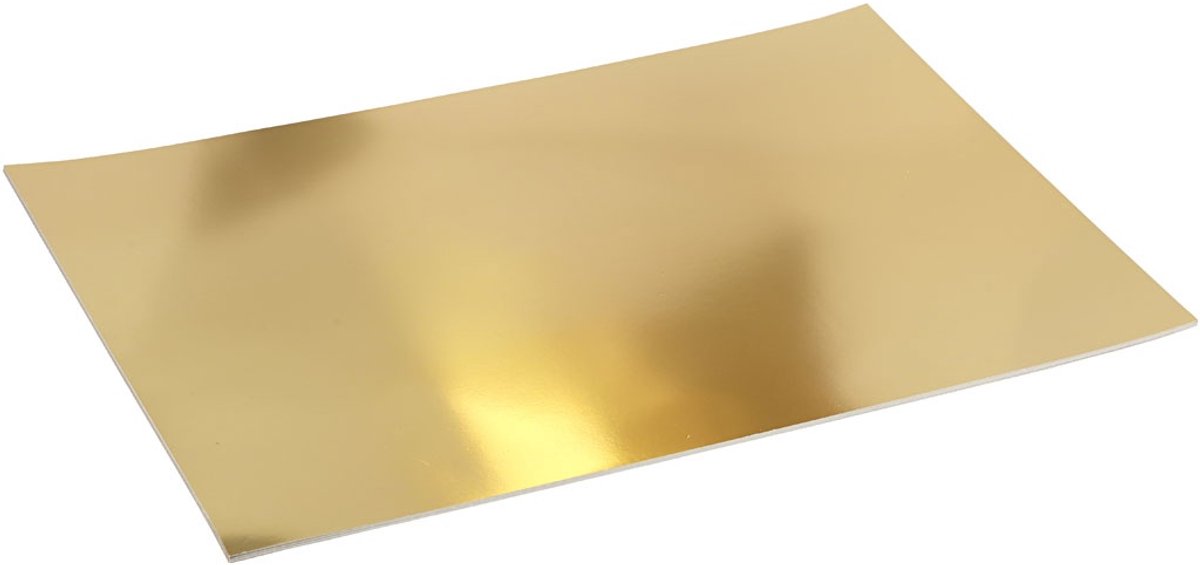Creotime metallic foliekarton, a2 420x600 mm, 280 gr, 10 vellen, goud