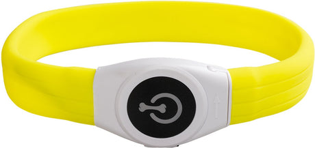 Duvo plus seecur!ty flash light ring maxi - lichtgevende halsband hond - led usb oplaadbaar - siliconen - 65 cm - geel