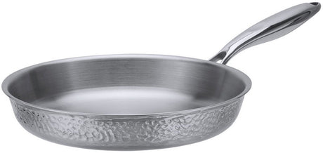 Merkloos sans marque resto crater koekenpan 26 cm – tri-ply rvs koekpan – inductie geschikt – professionele frypan – pfluon anti-aanbaklaag – ovenbestendig