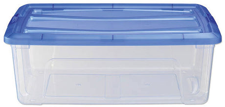 Iris topbox opbergbox 30l 57.5x39x20.5 cm blauw transparant