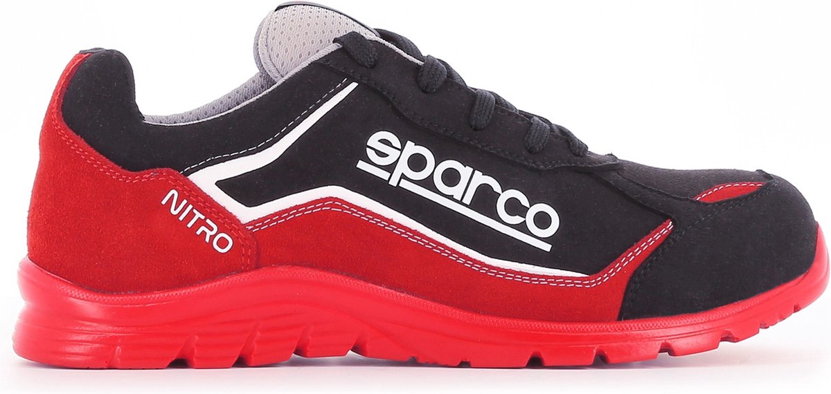 Sparco nitro marcus – veiligheidsschoen s3l met sportieve look en waterafstotend microvezel - rood 37