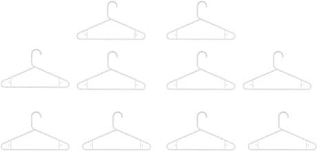 Alpina kledinghangers - set van 10 stuks - kunststof - anti-slip - wit - afmeting 39,6 x 22,6 x 4,5 cm - kledinghanger voor kast - broekenhanger - ruimtebesparend en stevig model