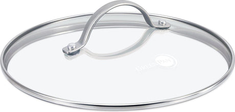 Greenpan universele glazen deksel 28cm - transparant - verhard glas - rvs