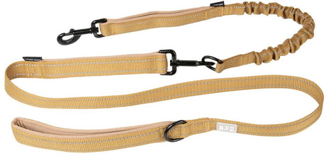 Explor duvoplus ultimate fit 2in1 leiband hond - met anti-schok en inkortbaar tot 120cm - reflecterend - 180cm x 16mm - honey gold one size