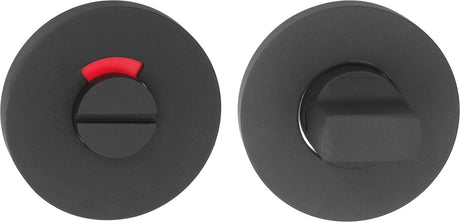 Impresso rozet wc - rond - verdekt - zwart - deurrozet voor binnendeur - aluminium - inclusief bevestigingsmateriaal - geschikt voor binnen buiten - 52 x 52 mm