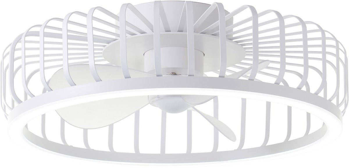 Brilliant capo - plafondventilator - met verlichting - ø 48 cm - led 36w - cct - 2700k-6500k - dimbaar - wit - zeer stil