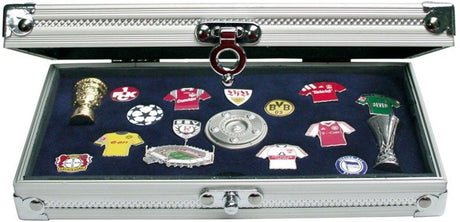 Safe aluminium vitrine cassette met acrylglas deksel - 19 x 11,5 x 4 cm