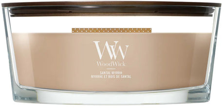 Woodwick heartwick flame ellipse geurkaars - santal myrrh - 50 branduren